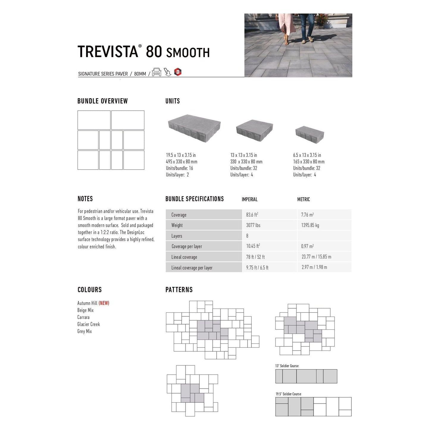 Pavers Trevista 80-Smooth