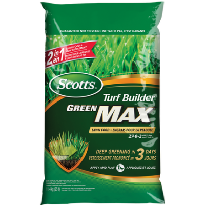 Scotts® Turf Builder® Green MaxTM Lawn Food 27-0-2 with 5% Iron 11.4kg
